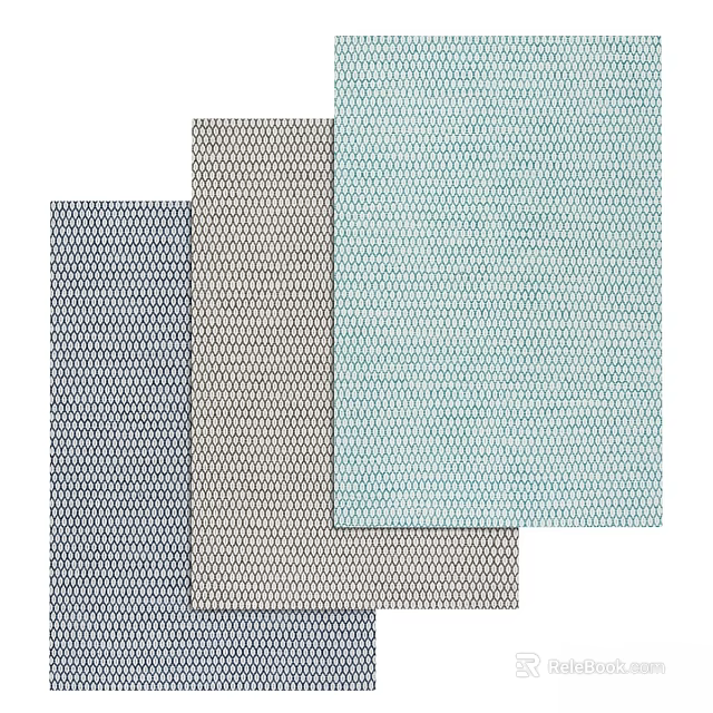 Square Rugs With Woven Texture In Multiple Colors For Home Decor 3d model