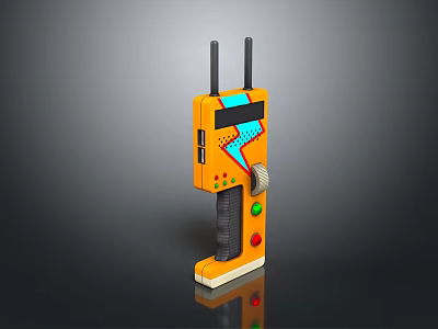Orange Hardware Tool With Antenna Buttons Knobs And Handheld Design For Professionals 3d model