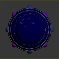 Cartoon Style Blue Lantern Featuring Purple Transparent Section And Pink Blue Dots Decorations
