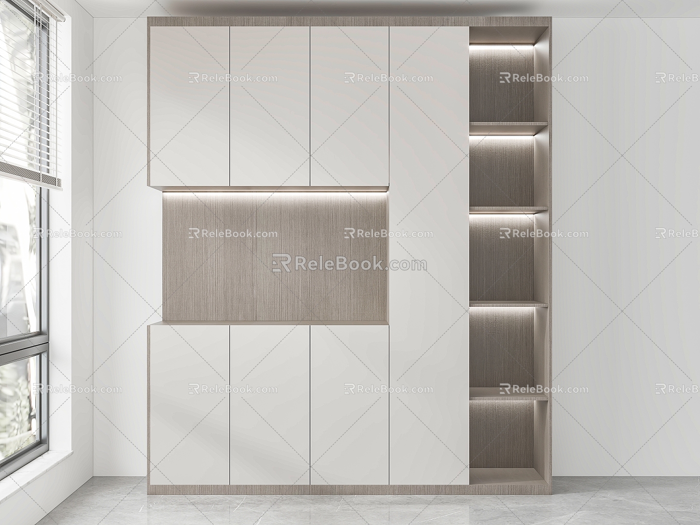 Wardrobe Cabinet Bookcase File Cabinet 3d model