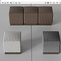 Oluce modern sofa stool single stool 3d model