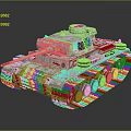 Vintage Military Tank With Weathered Exterior Metal Tracks And Turret Detail Design