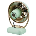 Vornado Mint Green Retro Cooling Fan With Golden Stand And Control Knob