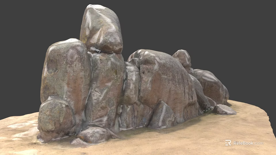 Rockery Rocks Natural Stacked Formation With Realistic Texture For Garden Decor 3d model 
