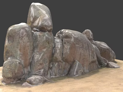 Rockery Rocks Natural Stacked Formation With Realistic Texture For Garden Decor 3d model