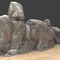 Rockery Rocks Natural Stacked Formation With Realistic Texture For Garden Decor