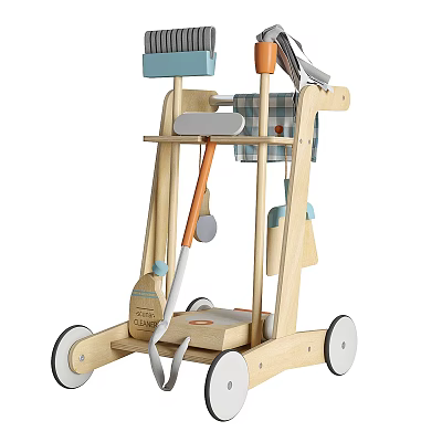 modern broom cleaning utensils 3d model