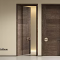 Poliform Wooden Swing Doors Dark Brown Design With Golden Handles