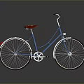 Vintage Blue Bicycle With Red Seat And White Wall Tires Design