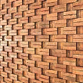Brick Wall Components With Natural Textured Clay Bricks In Rustic Arranged Pattern 3d model