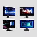 Modern computer display computer screen advertising screen 3d model