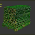 Natural Wooden Logs Stacked On Pallet Forming A Neat Pile With Wood and Stone Texture