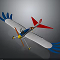 Colorful Space Model Aircraft With Blue Red Wings White Body And Propeller