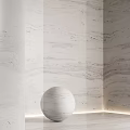 Decorative Component With Color Swatches And White Sphere On Textured Marble Wall