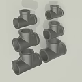 Same diameter tee DN15 DN20 DN25 tee pipe joint connector 3d model