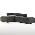 Modern Gray Fabric Modular Sectional Sofa Set With Multiple Cushioned Modules 3d model