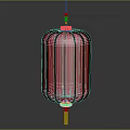 Traditional Red Lantern Furniture With Gray Frame And Hanging Design For Home Interior