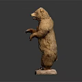 Hand Carved Standing Bear Sculpture With Realistic Details And Stable Base