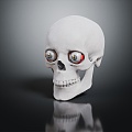 Modern skull glasses human eye eyeball 3d model