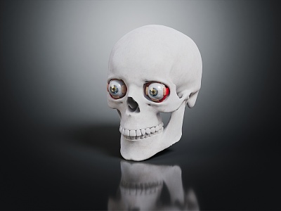 Modern skull glasses human eyeball 3d model