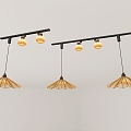 Retro and Antique Track Chandelier 3d model