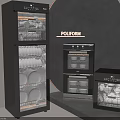 Modern Black Kitchen Appliances Dish Sterilizer Oven With Glass Doors And Plate Storage By POLIFONNI