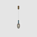 Modern Pendant Light with Turquoise Pink Accents Transparent Glass Bulb Shade and Golden Metal