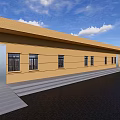 Spacious Warehouse Storage With Metal Shelves Cardboard Boxes Windows And Fluorescent Lighting