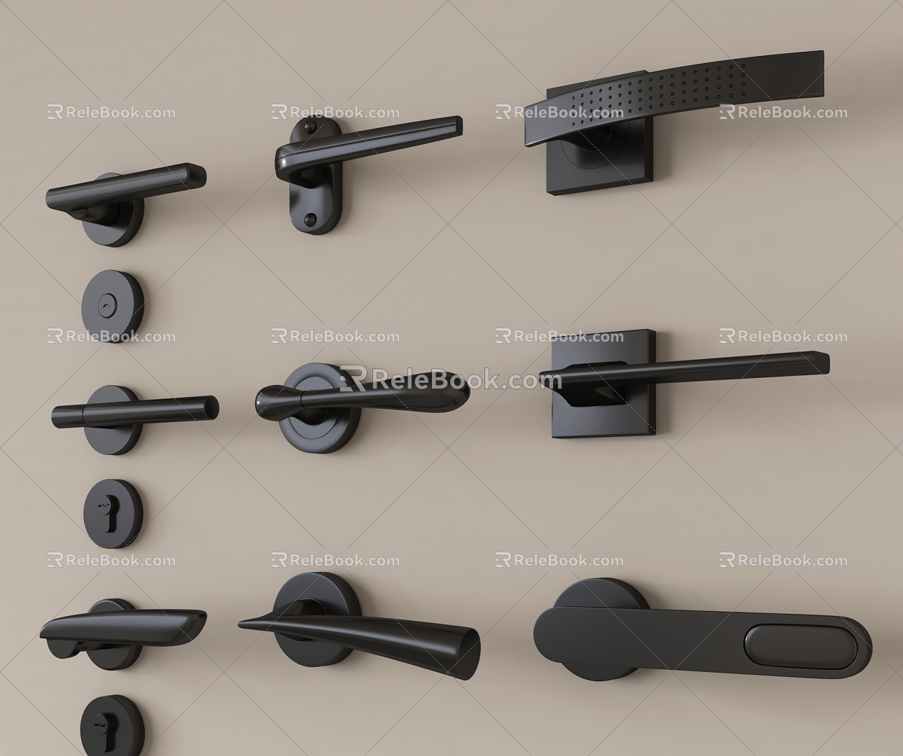 Handle leather handle door handle room door handle bathroom door handle minimalist door handle 3d model