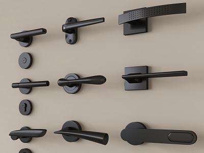 Handle leather handle door handle room door handle bathroom door handle minimalist door handle 3d model