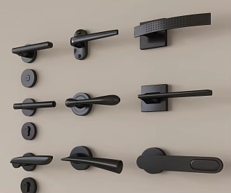 Handle leather handle door handle room door handle bathroom door handle minimalist door handle 3d model