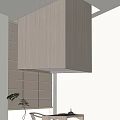 Modern Tea Room Interior With Shoji Windows Wooden Pendant Light And Green Plants
