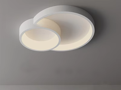 Modern White Circular Ceiling Light With Multiple Rings And Soft Illumination 3d model