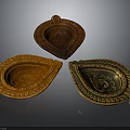 Stylish Clothing Accessories With Carved Leaf Patterns In Brown Orange And Gold