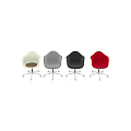 Sleek Modern Chair And Table Set Featuring White Red Gray Black Colors And Wheels