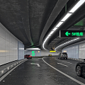 Modern underground lane realistic garage curve 3d model