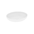 White Oval Countertop Wash Basin With Smooth Surface And Modern Design