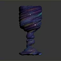 Colorful Swirled Glittery Resin Decorative Cup With Purple Blue Pink Hues