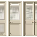 Modern Hinged Doors Design Featuring Glass Panels And Light Beige Finish