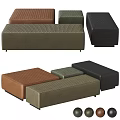 Modern Upholstered Sofa Bench With Multiple Color Textured Design And Styles 3d model