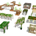 Different Types of Pergola Structures With Wooden Frames And Green Vines