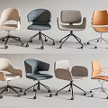 Modern Office Chairs With Swivel Wheels And Upholstered Seats In Multiple Colors
