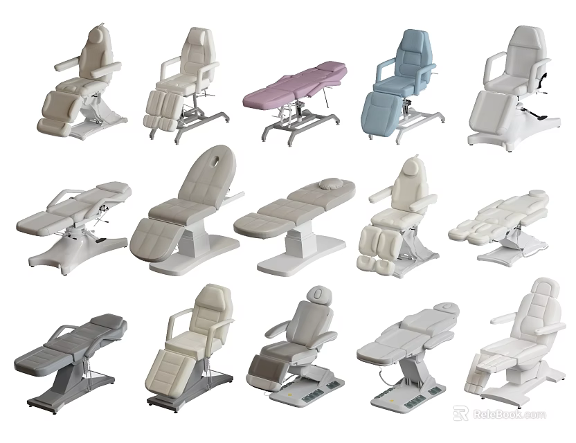 Multiple Design Massage Beds With Ergonomic Structure Adjustable Positions And Comfortable Padding 3d model