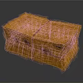 Orange Fibrous Wrapped Box With Textured Surface And Binding Straps On Dark Background