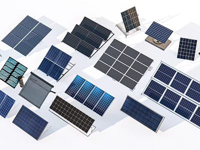 modern solar panel photovoltaic panel solar power panel solar panel solar energy equipment 3d model