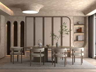 Quiet Restaurant Tea Room 3d model