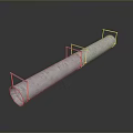 Industrial Cylindrical Metal Pipe With Shiny Surface And Mounting Brackets Design