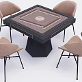 Modern Mahjong Table and Chair 3d model