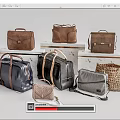 Assorted Stylish Bags With Leather Woven Fabric Brown Black Blue Duffel Handbag Crossbody Styles