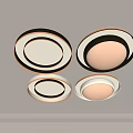 Modern Circular Ceiling Lights with Sleek Ring Shaped Light Strips in White and Brown Finishes